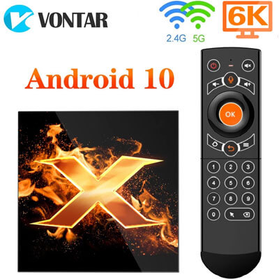 ტვ ბოქსი VONTAR X1 Smart tv box android 10 4g 64gb 4K 1080p 2.4G5G